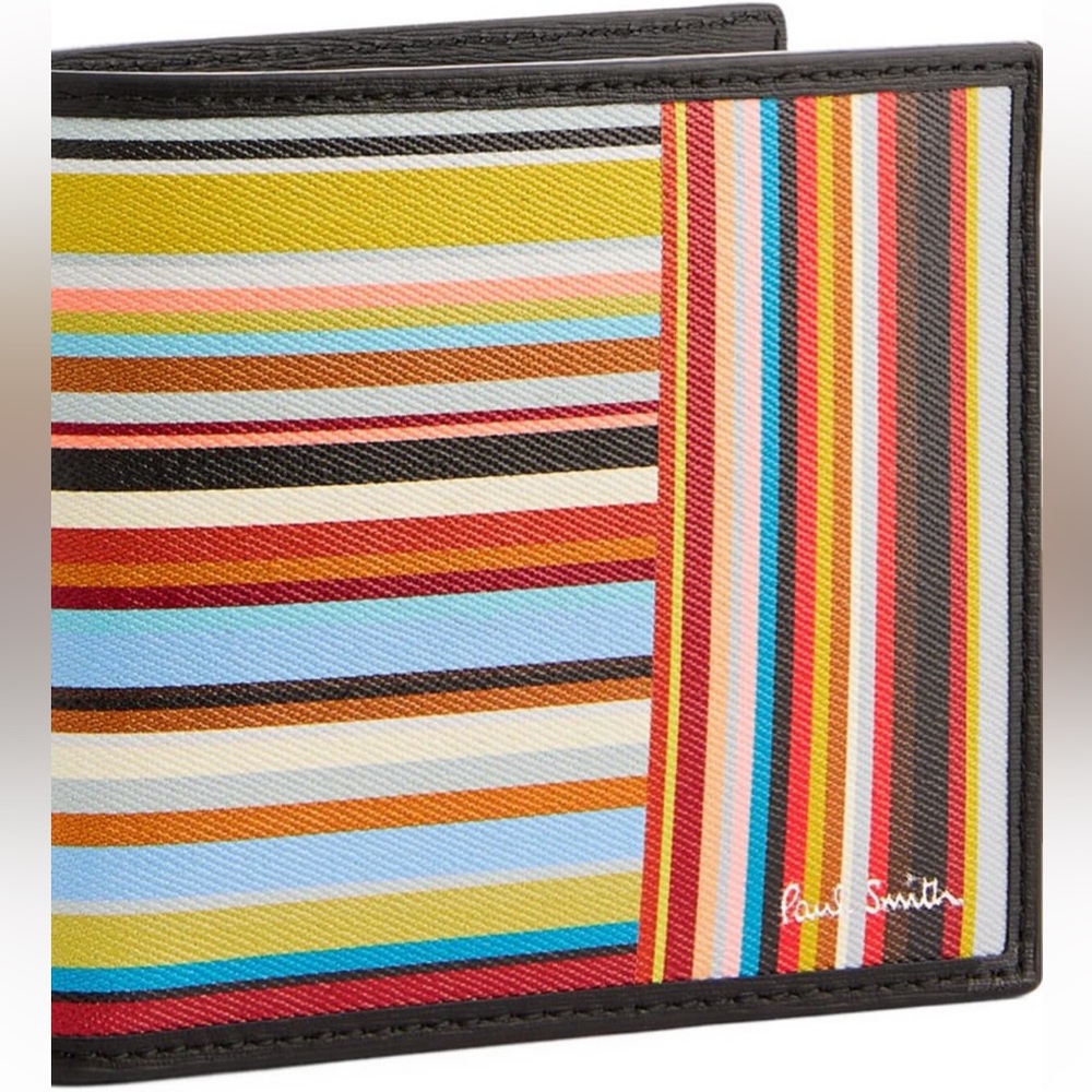 Paul Smith Multicolor Striped Leather Bi-Fold Wallet - Picture 7 of 10